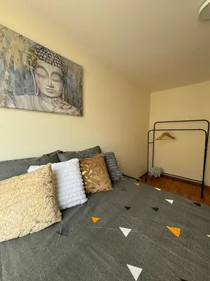 Cama o camas de una habitación en Departamento Estadio GNP antes foro sol, autodromo hermanos Rodríguez, palacio de los deportes, muy cerca de aeropuerto, CDMX