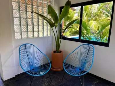 Jardín al aire libre en Casa Tsuki Moderna y Elegante en Punta Zicatela