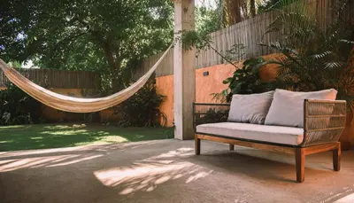 Jardín al aire libre en Casa Marisa