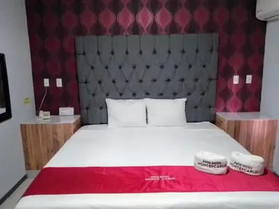 Cama o camas de una habitación en AUTO HOTEl MONTE CARLO