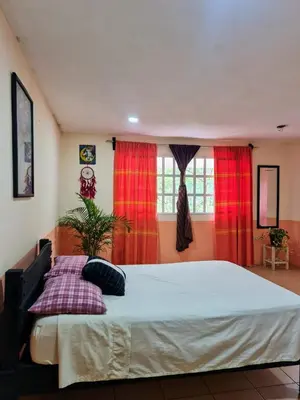 Cama o camas de una habitación en Jardín de los Anturios, Xico