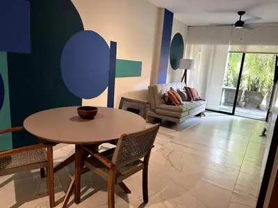 Zona de estar de Biulu Apartment at Tangolunda Bay