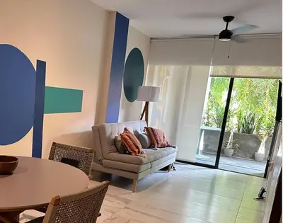 Zona de estar de Biulu Apartment at Tangolunda Bay