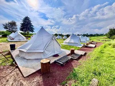 Jardín al aire libre en Glamping Vive Tlaxcala - Santuario de las luciérnagas