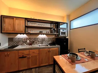 Una cocina o zona de cocina en Acogedor departamento a 10 min del centro Oaxaca de Juarez