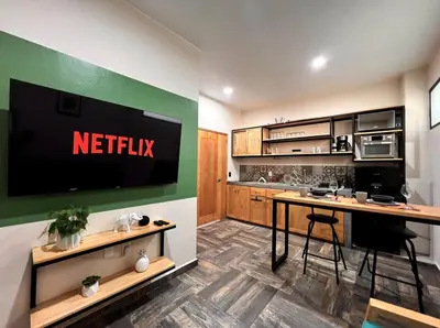 Una cocina o zona de cocina en Acogedor departamento a 10 min del centro Oaxaca de Juarez