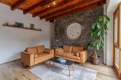 Zona de estar de Casa Aluna - Oasis in Mountain - Premium 3 bedroom Villa in Tepoztlán with WiFi