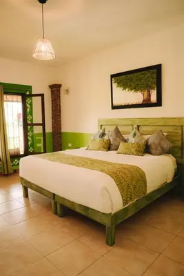 Cama o camas de una habitación en Hotel Pedregal