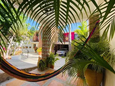 Jardín al aire libre en Alojamiento entero Casa Tozcano