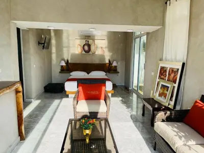 Zona de estar de Villa Coco Mare Suite 1