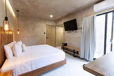 Cama o camas de una habitación en Casa Arkana Zicatela by Grupo Amber