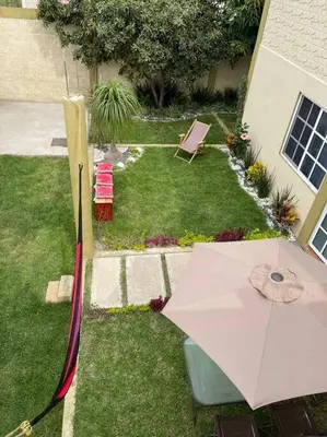 Jardín al aire libre en Casa Vacacional Morelos