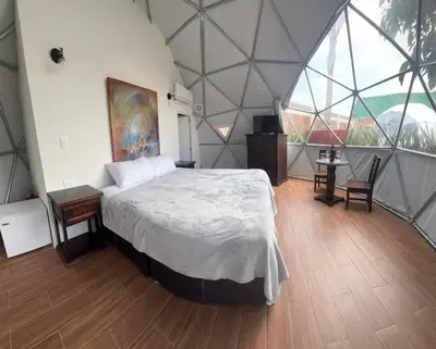 Cama o camas de una habitación en Glamping Cholula
