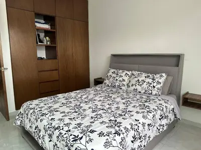 Cama o camas de una habitación en Casa Lomas de la rioja climatizada y con wifi para hasta 10 personas