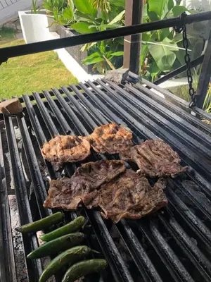 Barbacoa disponible para clientes en la casa o chalet