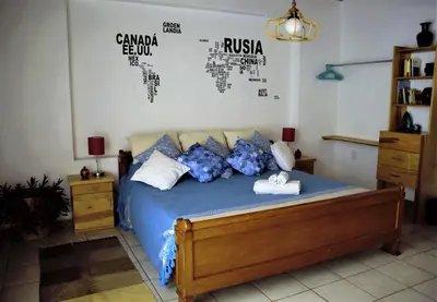 Cama o camas de una habitación en Yellow flat-estudio Oaxaca Centro