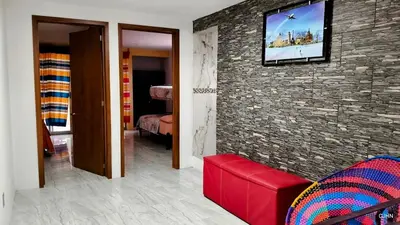 Cama o camas de una habitación en Departamento bonito en Santiago Etla