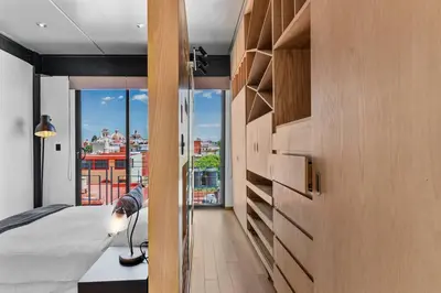 Cama o camas de una habitación en Lujoso APARTAMENTO en Centro de Puebla