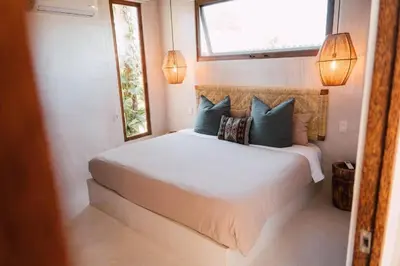 Cama o camas de una habitación en Casa Nuez- Villa with AC, Pool and Magical Sunset Views
