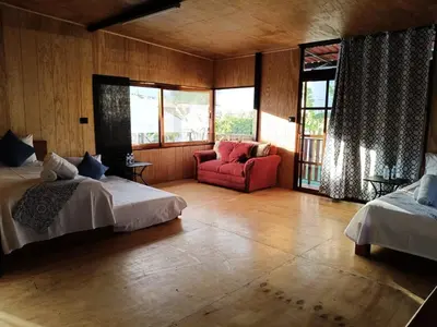 Cama o camas de una habitación en Cabaña de Grangelo