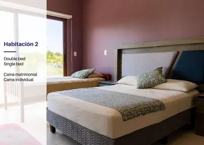 Cama o camas de una habitación en Modern House 3 Bedrooms & Pool Acapulco