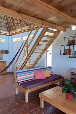 Plano de casa cabaña con vista al océano