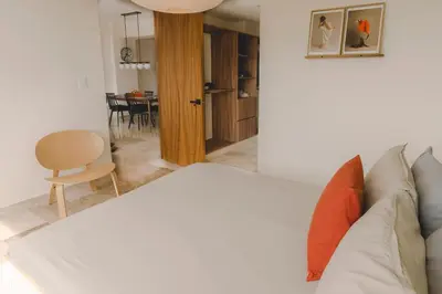 Cama o camas de una habitación en Exclusivo Departamento con vista a la marina