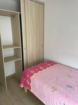 Cama o camas de una habitación en Departamento cerca Palacio Deportes, Estadio GNP, Aeropuerto AICM, Autódromo