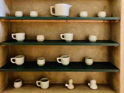 Utensilios para hacer té y café en Casa Verde Alberca Jardin Diseno Ubicacion AC