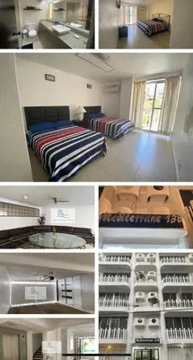 Cama o camas de una habitación en Depto Ibiza a media cuadra de La PLAYA