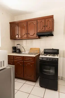 Una cocina o zona de cocina en Bohemian Apartment in Oaxaca with 2 Bedrooms
