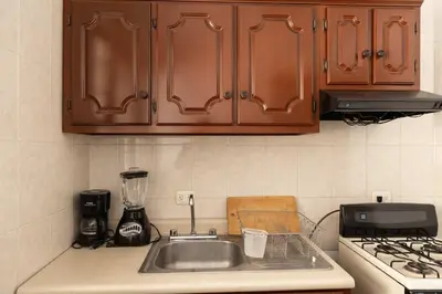 Una cocina o zona de cocina en Bohemian Apartment in Oaxaca with 2 Bedrooms