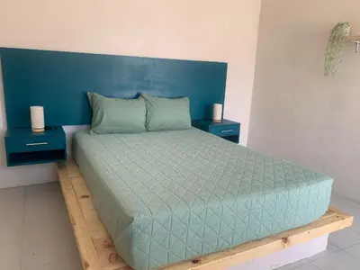 Cama o camas de una habitación en Villa Azul Pool House - Centro Oaxaca