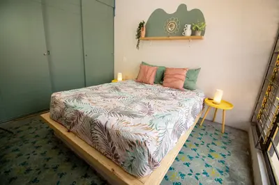 Cama o camas de una habitación en Villa Azul Pool House - Centro Oaxaca