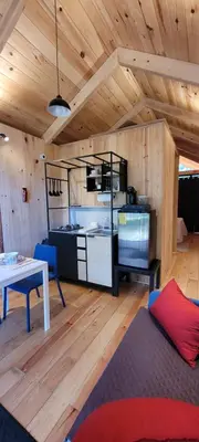 Una cocina o zona de cocina en Cabañas Vive el Bosque