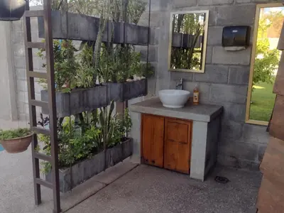 Jardín al aire libre en Aldea Xochi cabañas