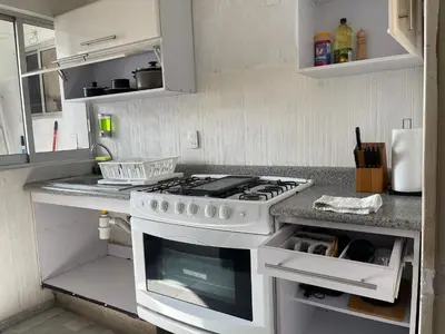 Una cocina o zona de cocina en Depa con la Mejor Ubicación a 2 min de la Playa