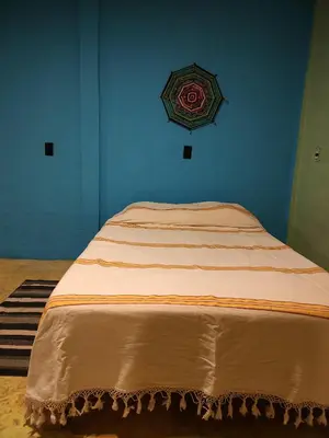 Cama o camas de una habitación en Cabaña en Malinalco