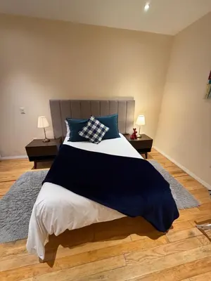 Cama o camas de una habitación en Loft Santorino 2 Valquirico