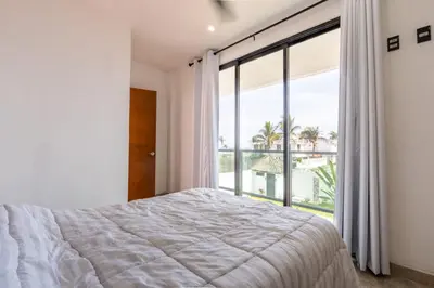 Cama o camas de una habitación en Hermosa casa de playa