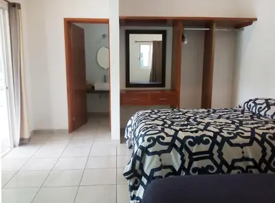Cama o camas de una habitación en Los Amates