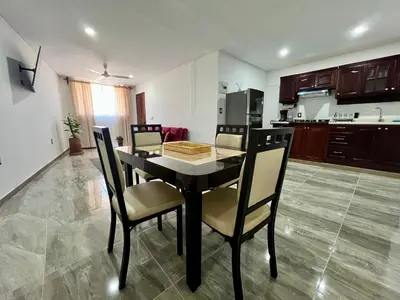 Una cocina o zona de cocina en Departamentos Huitzilin