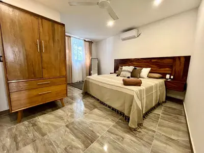 Cama o camas de una habitación en Departamentos Huitzilin