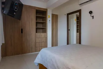 Cama o camas de una habitación en Apartment with pool 3 beds in Acapulco