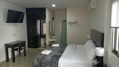 Cama o camas de una habitación en Hotel Ejecutivo Express Paraiso