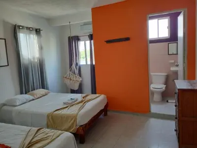 Cama o camas de una habitación en Hotel Puerto Bello Veracruz