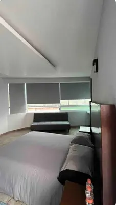 Cama o camas de una habitación en Cuarto a unos pasos de foro sol GNP y AICM