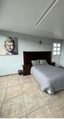 Cama o camas de una habitación en Cuarto a unos pasos de foro sol GNP y AICM