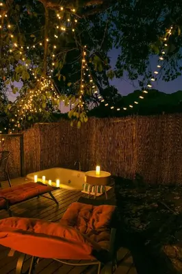Plano de Cabaña de madera privada y romántica