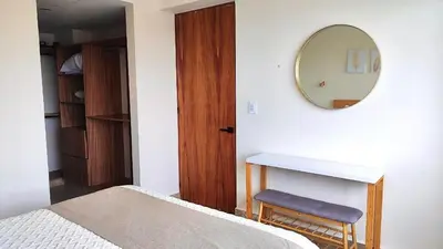 Cama o camas de una habitación en Vista al Mar en 6to piso con 3 albercas 4camas y Gym